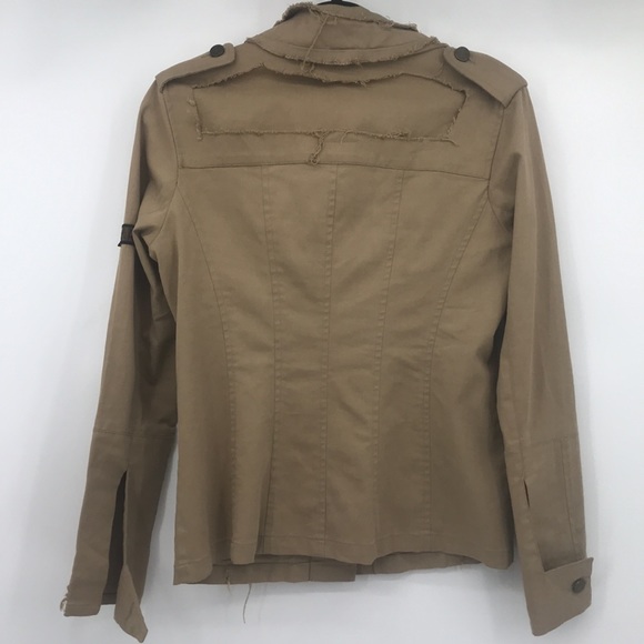 New Vintage Y2K Distressed Deconstructed Army Military Made In Italy Jacket NWT - Picture 10 of 16